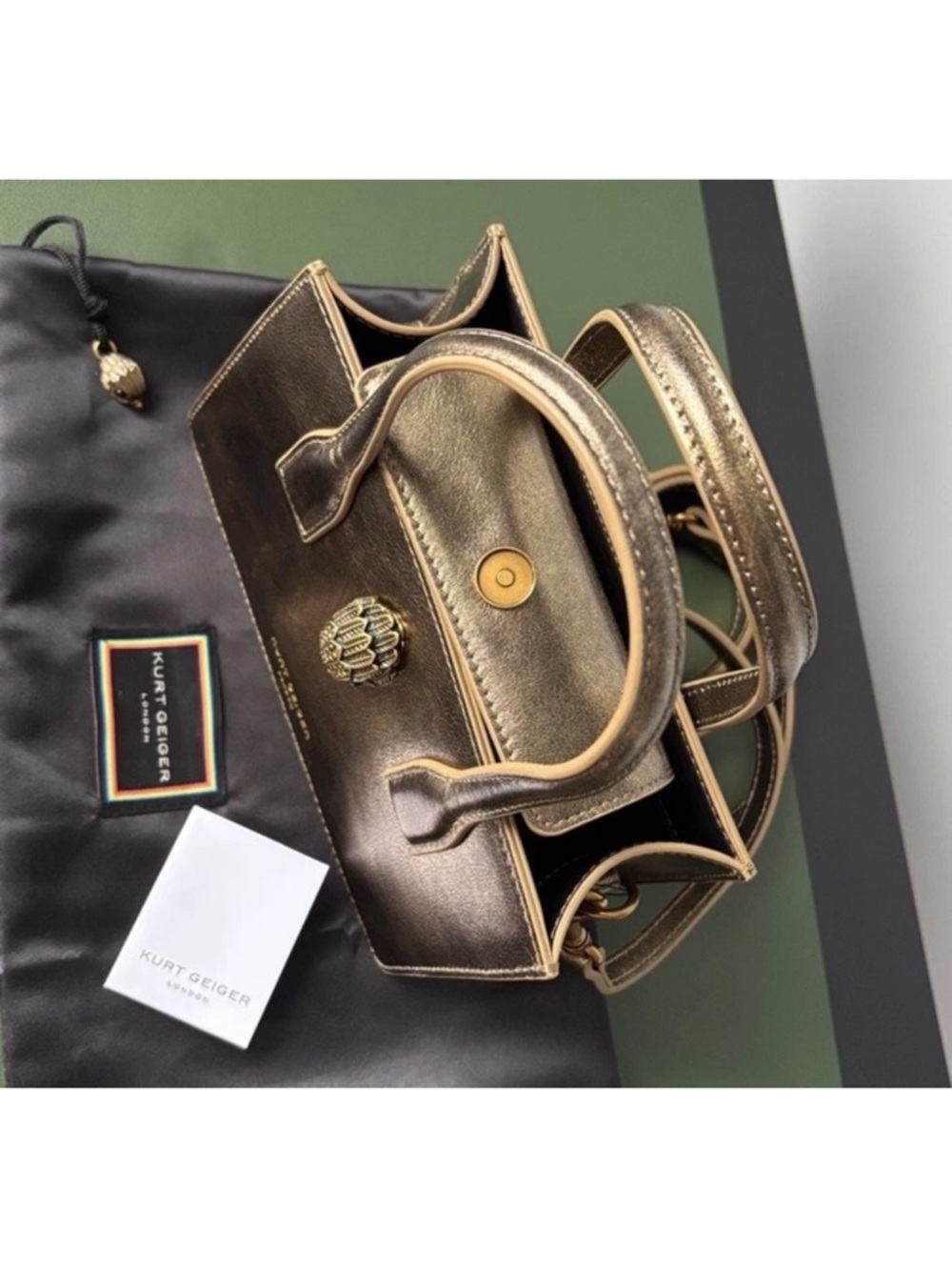 Kurt Geiger Metallic Bronze The Bond Crossbody Bag